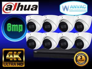 CCTV Dahua 8 x 6mp FHD Camera System - Installed
