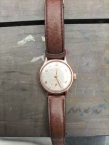 (PICK UP PREFERRED) 1950s 18 carat rose gold omega watch 