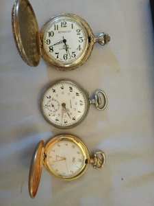 3x vintage pocket watches