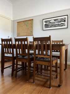Vintage retro 50s farmhouse dining table and chairs