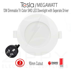13W White Tri Color Dimmable SMD LED Downlight with Separate Driver 