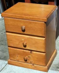 bedside table with 3 drawers, h660x510x395mm