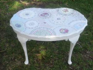 Mosaic coffee table bed table hand made vintage mosaic art craft