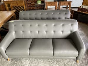 1x3 Grey Leather Sofa *Shop Second Wangara Wanneroo Area Preview