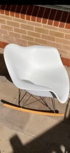 White like new rocking chair Eames Matt Blatt like