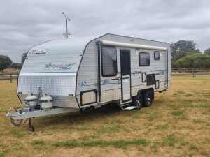 22 ft Lotus custom ordered triple bunk caravan