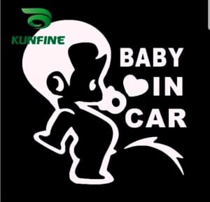 Baby in Car Black Car Sticker Vinyl Decal Decoration Film