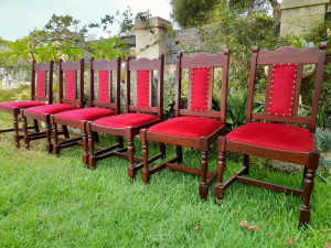 6 timber chairs 