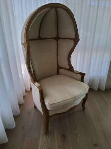 Louis XV French Style Tall Canopy Throne Armchair (Restoration Hardwar