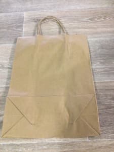 Brown paper bags with twisted paper handle. $80 carton of 250 bags.