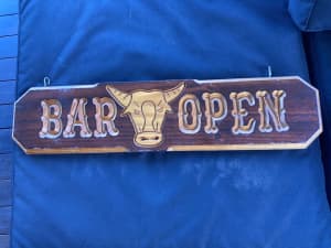 Timber Bar Open Sign