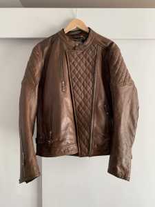Brown Leather Motorcycle Jacket - Men’s Medium - Roland Sands