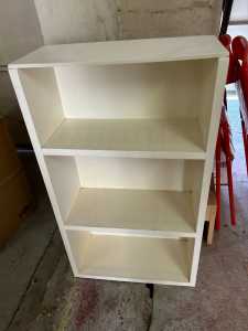 Small white vintage solid timber bookshelf