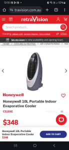 Honeywell 10L Portable Indoor Evaporative Cooler