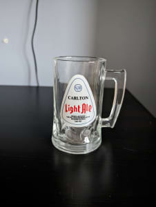 Vintage Carlton Light Ale beer glass mug