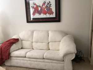 FREE 3 Seater lounge and 2 x Armchair White Cloth