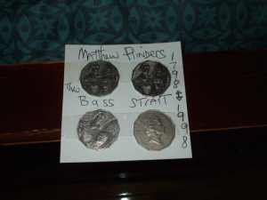 Matthew Flinders Thru Bass Strait 50 cent Aust Coins 4 of 1998 in GC