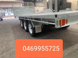 Tri axle 19×7 flat top trailers for sale best quality 