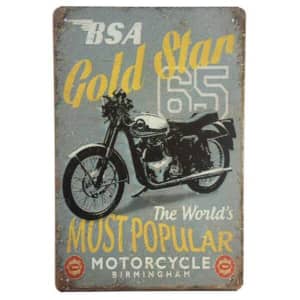 BSA Gold Star 65 Sign British Motorcycle Shed Man Cave 30x20cm