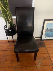 Dining Chairs Black Faux Leather