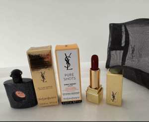 brand new ysl cosmetic gift set and bag all brand new items never used