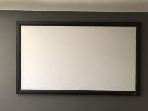 Near new fixed frame projector screen - 96 inch SCREEN TECHNIC