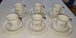 6 Royal Doulton cups and saucers - Morning Star