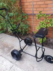 Trolley 3 wheels two large one small with seat please read ad