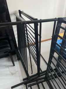 2x single bed frame black metal
