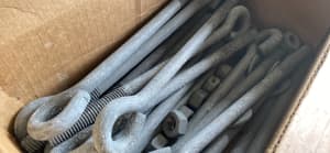 Eye bolts, Galvanised 1/2 Inch Thread, Includes nuts and washers