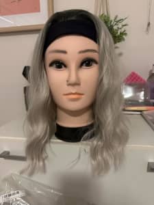 Brand new Grey wig with black band