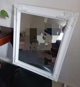 Pending - White Mirror- French Provincial Style 52cm x 60 cm 