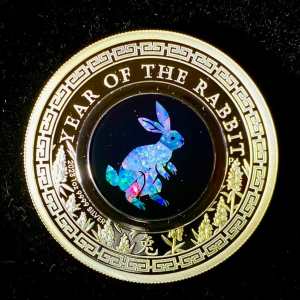 2023 Opal Lunar Rabbit 1oz Silver Proof Coin