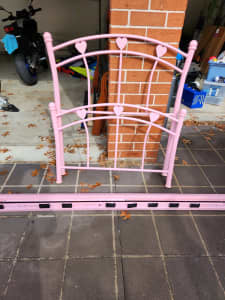 Pink princess single bed frame