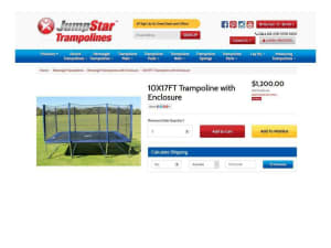 trampoline jumpstar 10ft x 17 ft rectangle