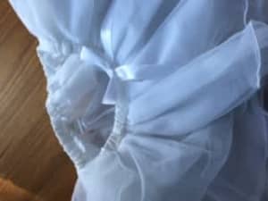 white xmas costume fancy dress skirt with satin bow brand new