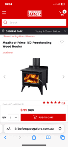 Pro max 150wood heater still in box $600