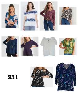 SIZE L LADIES TOPS - BULK OF 10 - ALL NEW WITH TAGS!