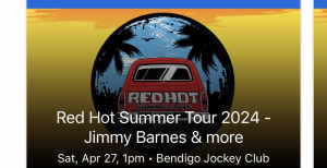 Red Hot Summer Tour Jimmy Barnes Bendigo