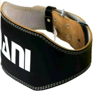 MANI Deluxe Leather 6" Weight Lifting Gym Exercise Belt Back Support.