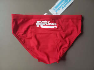 Mens red Funky Trunks Swim brief swimwear Size M NWT