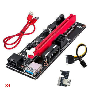 8X VER009S PCI-E Riser Card PCIe 1x to 16x USB 3.0 Data Cable Bitcoin 