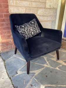 Black velvet occasional chair