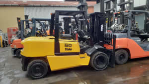 2008 yale container entry 5 ton diesel forklift solid tyres side shift Fairfield East Fairfield Area Preview