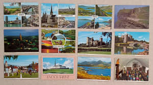 IRISH SOUVENIR POSTCARDS VINTAGE 1970s -1980s - IRELAND - 12 CARDS
