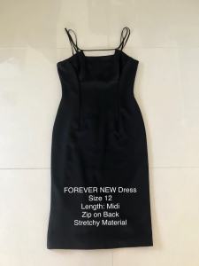 BLACK FOREVER NEW Dress $20. Size 12. Length: Midi.