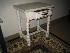 White Timber Bedside Cabinet.