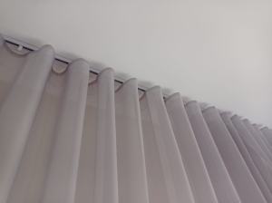 Sheer silver grey S-Fold curtain 11 in total 280cm drop Redland Bay
