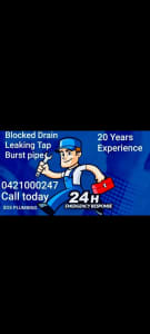 Licensed plumber service within 1 hour 