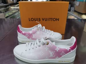 Louis Vuitton Pink Perforated Suede Low Top Sneakers Size 35.5 Louis Vuitton